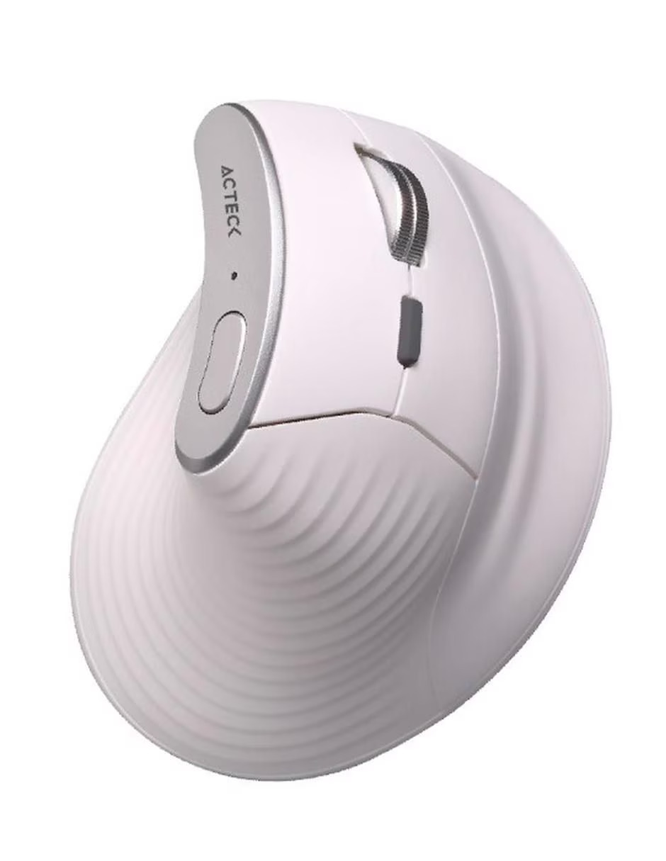 Mouse Vertical Ergonomico Acteck Virtuos Fitt Pro MI770 Inalambrico, bluetooth/USB-C, 2400 DPI, Blanco