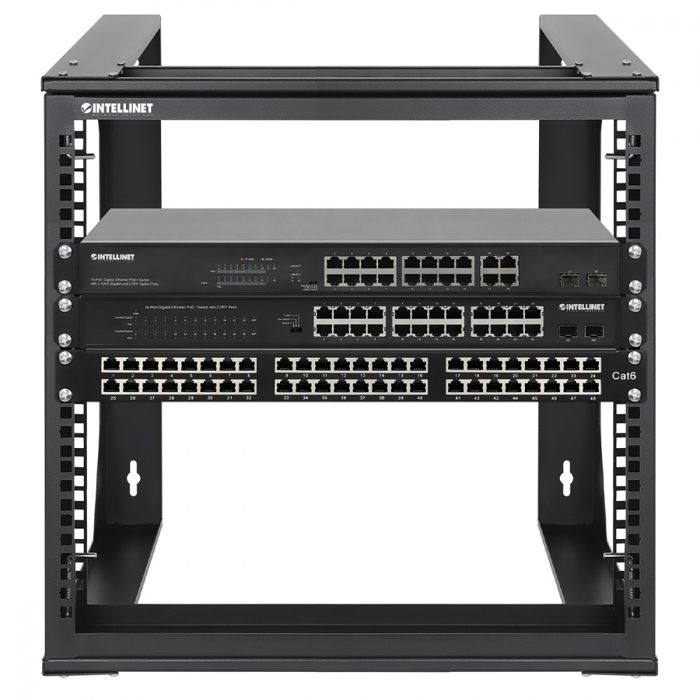 Intellinet Rack Abierto de 4 Postes, 19'', 9U, Negro