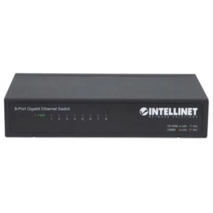 Switch intellinet escritorio ethernet gigabit 8 puertos color negro
