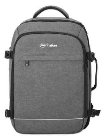 Mochila laptop Manhattan hasta 17.3 Pulgadas, Incluye 3 fundas, Reforzada, Poliester, Color Gris