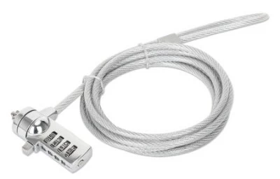 Cable Antirrobo Manhattan 440448, 2 m, Kensington, Cerradura Con Combinacion, Acero, Zinc, Plata
