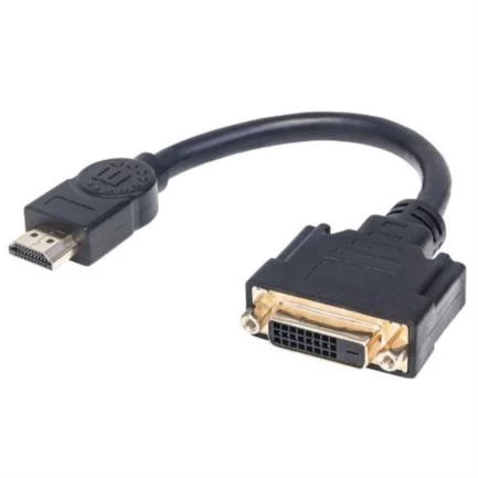 Cable manhattan hdmi macho a dvdi-d 20cm color negro