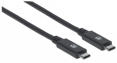 Cable USB Manhattan, USB-C a USB-C, 10 Gbit/s, 100W, 1 metro, Negro