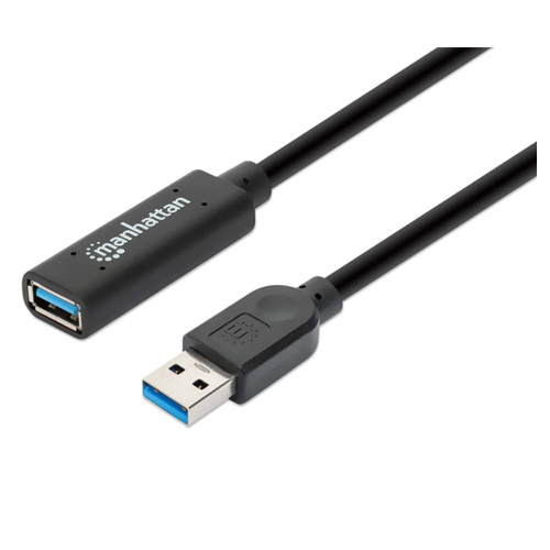 Extension  usb manhattan v3.0 activa 10 metros negro