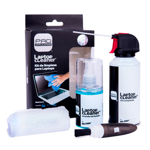 Kit Limpiador Silimex para Laptop, incluye Removedor de polvo, Limpiador de pantallas, Microfibra y cepillo
