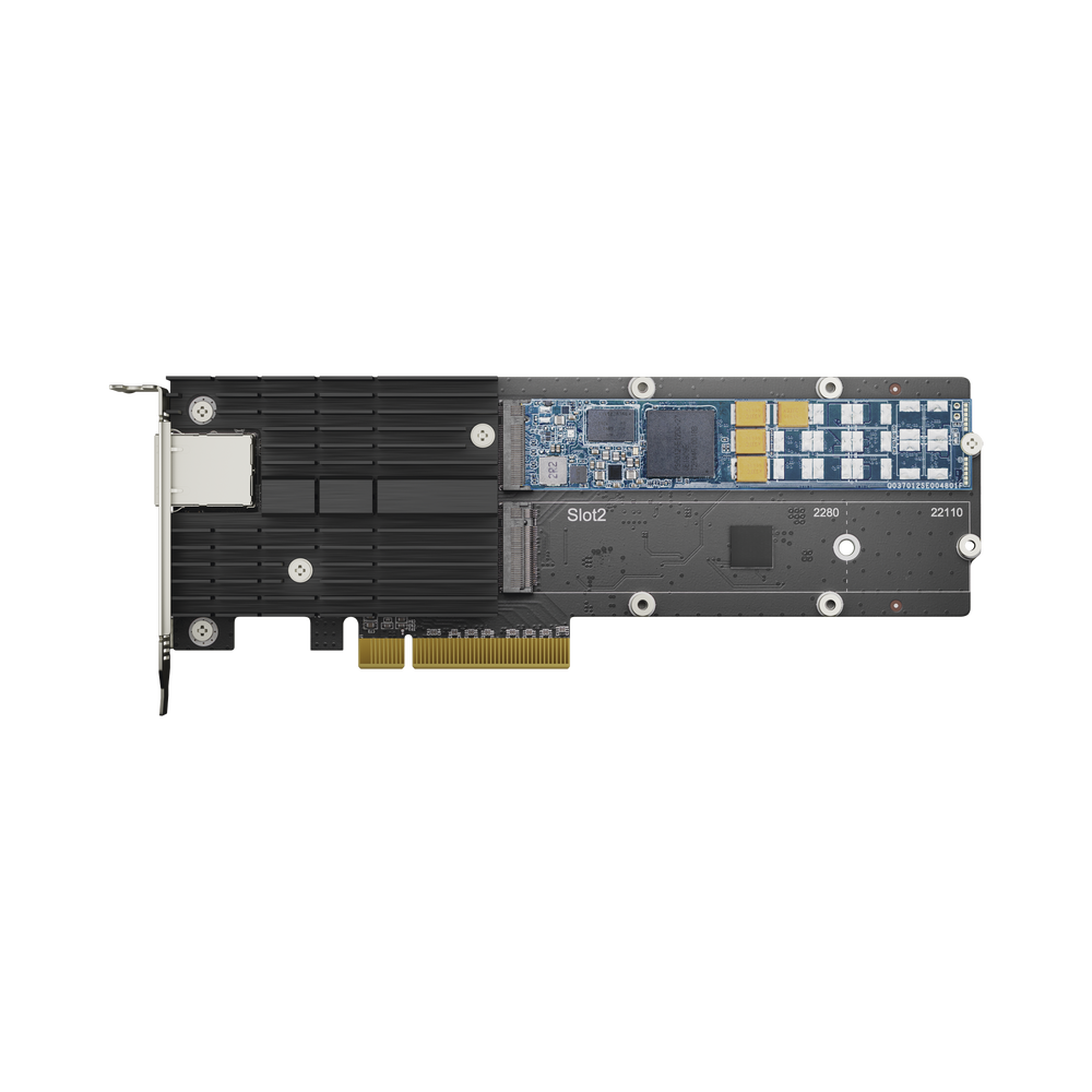 Tarjeta adaptadora combinada Synology E10M20-T1 SSD M.2 y 10 GbE para acelerar el rendimiento