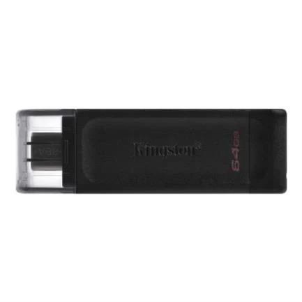 Memoria usb Tipo-C Kingston DataTraveler 70, 64GB, Color Negro, Tipo C