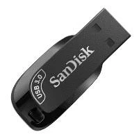 Memoria USB SanDisk Ultra Shift, 256GB, USB 3.0, Negro