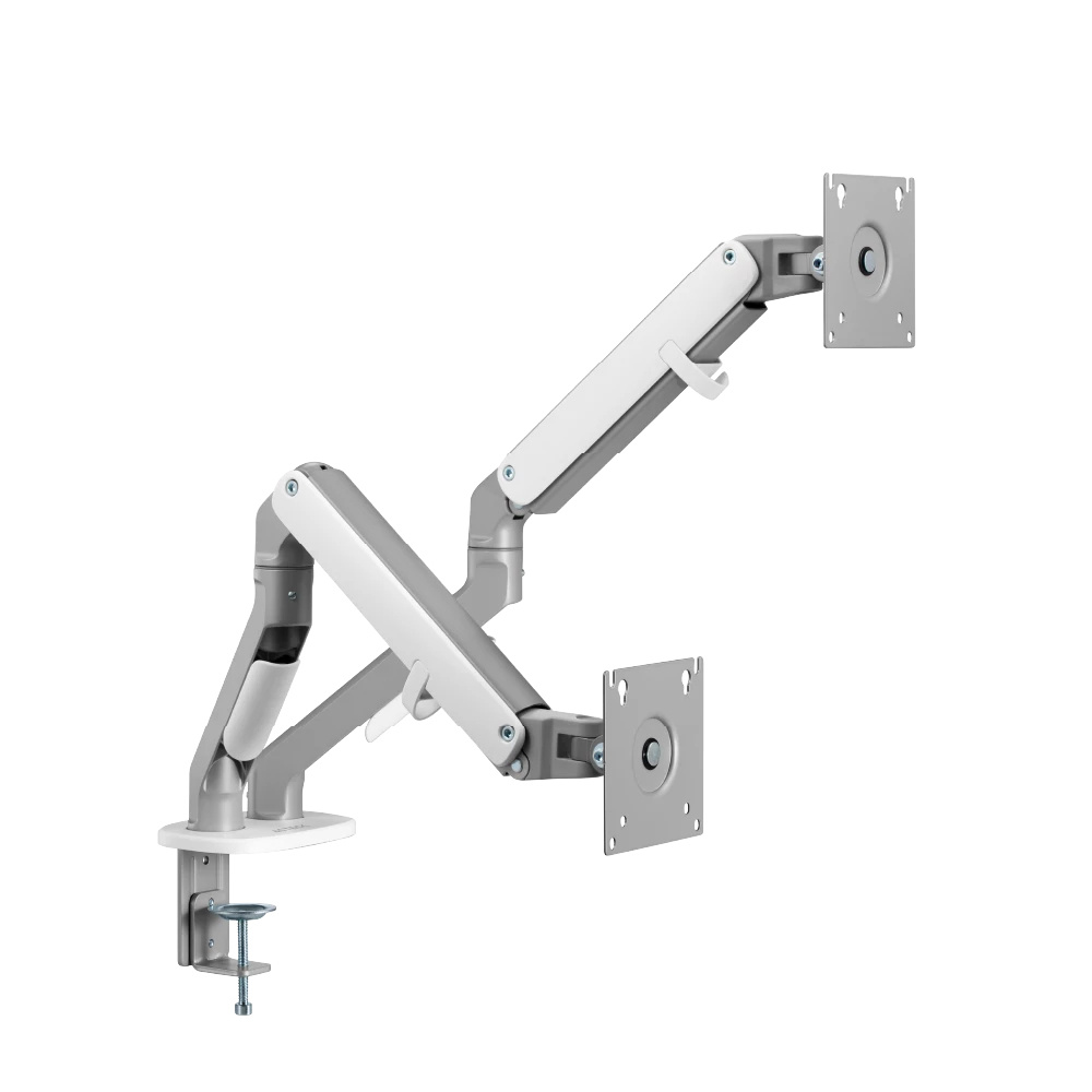 Soporte Acteck ENFORCE MOTION SM626 articulado para 2 Monitores, Max 32 Pulg., Plata