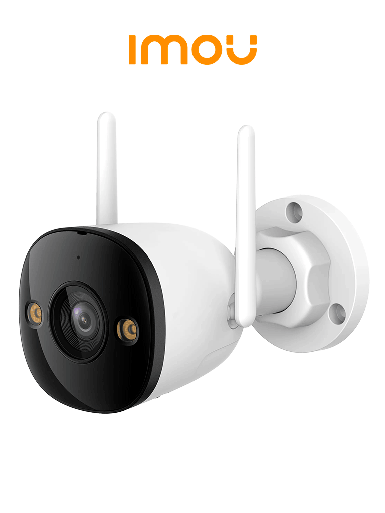 IMOU Bullet 2E 3Mp (IPC-K3DN-3H0WF) - Cámara IP Bullet WiFi de 3MP cuenta con micrófono integrado, 102° de visión, H.265, lente de 2.8mm, detección de humanos, IR 30m, IP67 y ranura MicroSD.