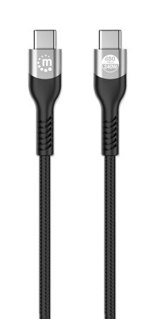 Manhattan Cable USB-C Macho - USB-C Macho, 2 Metros, Negro