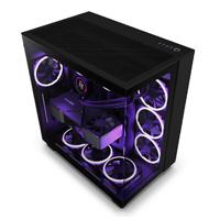 Gabinete NZXT H9 Flow con Ventana, Midi-Tower, Mini-ITX/Micro-ATX/ATX, USB 3.2, sin Fuente, 4 Ventiladores Instalados, Negro