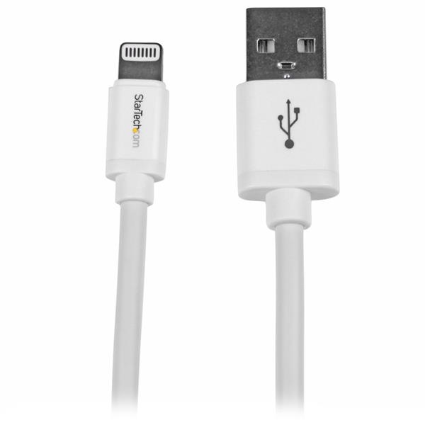 Startech.com cable de carga certificado mfi lightning macho - usb a macho, 2 metros, blanco, para ipod/iphone/ipad