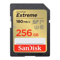 Memoria sandisk sdxc 256gb extreme 180mb/s 4k clase 10 u3 v30 (sdsdxvv-256g-gncin)