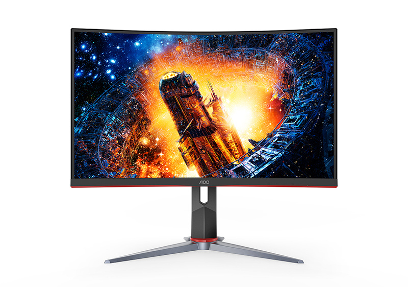 Monitor Gamer AOC curvo C24G2 G 24", Full HD, 1ms, 165Hz, Negro
