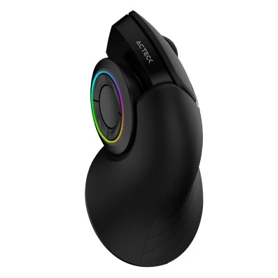 Mouse Vertical Acteck Optimize MI690 Ergonomico, Inalambrico, RGB, 2400DPI, 6 Botones, Negro