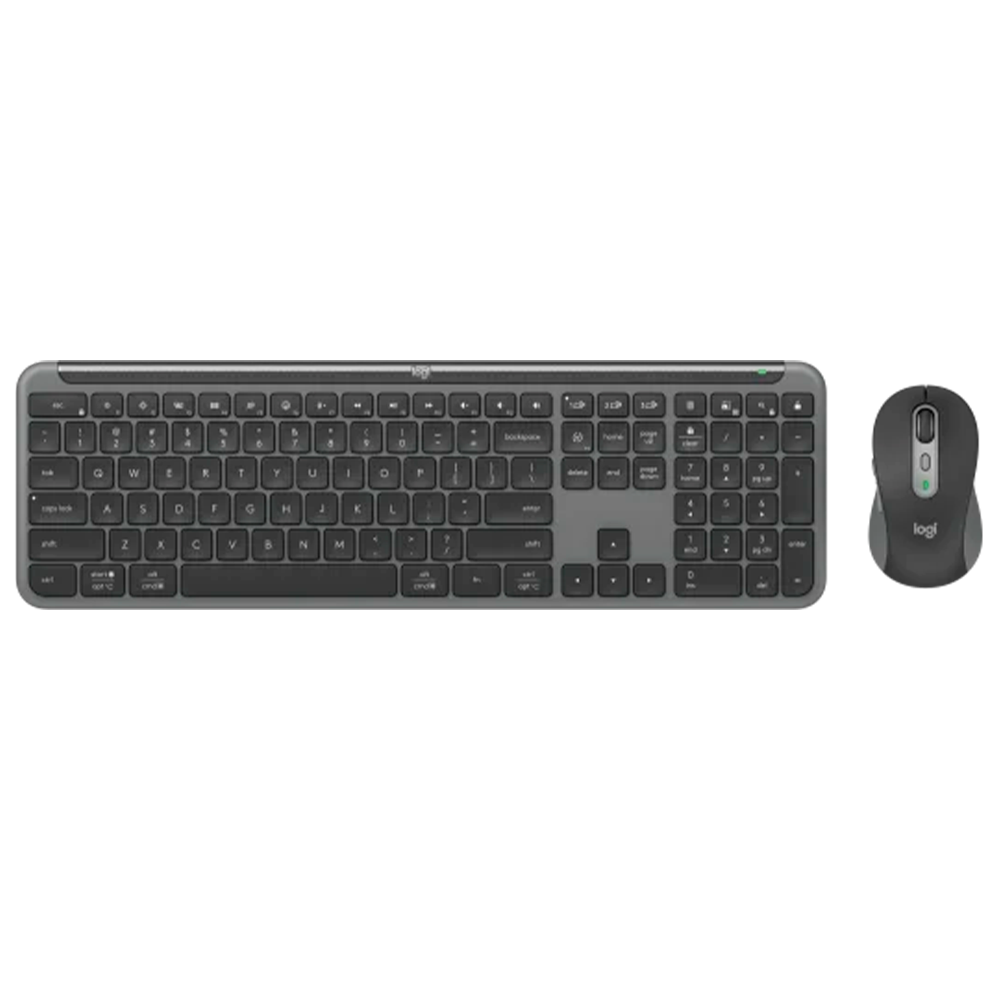 Kit Teclado y Mouse Logitech Signature Slim Combo MK950, Inalambrico, Bluetooth, USB, Color Negro