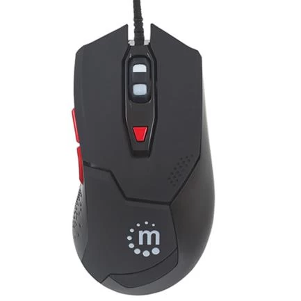 Mouse manhattan gaming Óptico led usb 6 botones color negro