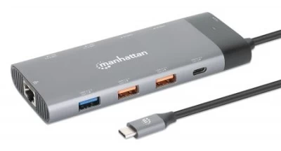 Docking USB-C 130714, 2xHDMI, 5xUSB-A, USB-C, USB-C PD, Gris