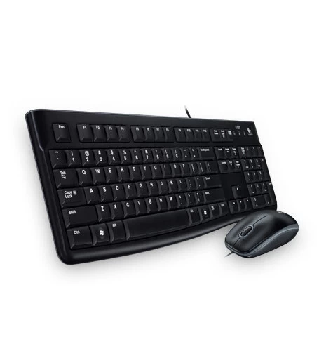 TECLADO Y MOUSE OPTICO LOGITECH MK120 USB 2.0, Color Negro Resistente a Salpicaduras