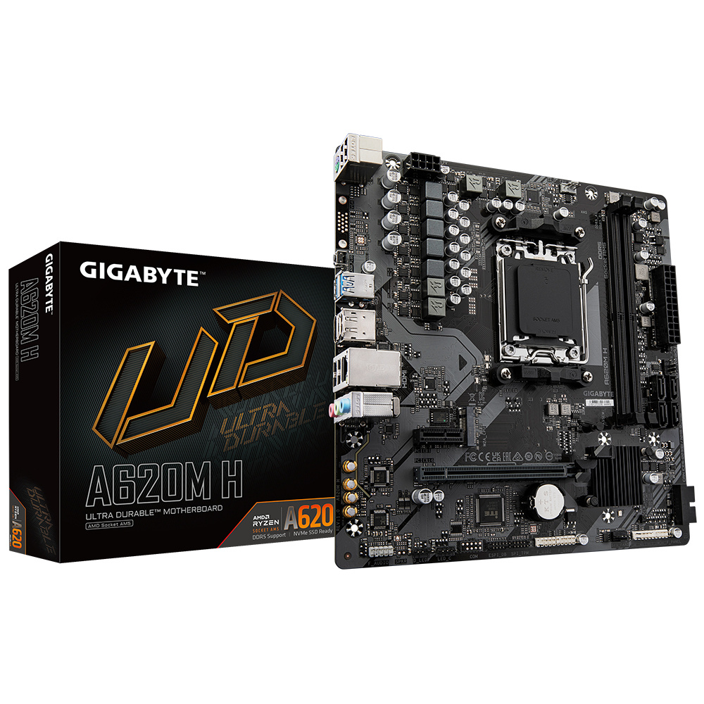 Tarjeta Madre GIGABYTE A620M H, AMD, Micro ATX, 2xDDR5, AM5, PCIe 4.0, M.2, REV 1.0