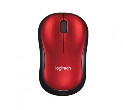 Mouse logitech M185, Inalambrico, Receptor USB 2.0, Negro/Rojo