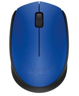 Mouse Ergonómico Logitech Óptico M170, Inalámbrico, USB, 1000DPI, Negro/Azul