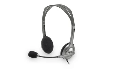 Diadema Logitech H111, Binaurale, Alambrico, Gris