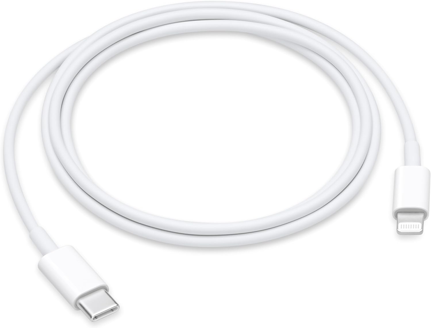 Cable USB-C a Lightning Apple, Longitud 1.0 m. Color Blanco.