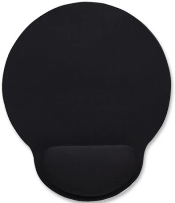 Mousepad Manhattan con descansa muneca tipo gel, Color Negro