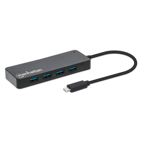 Manhattan Hub USB-C Macho, 7x USB-A 3.2, 1x USB Micro-B, 5 Gbit/s, Negro