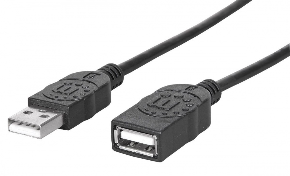 Cable Extension USB Manhattan A macho-A hembra, 480 Mbit/s, 1 metro, Negro