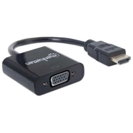 Adaptador Manhattan HDMI Macho a VGA Hembra, 1080P, 22cm, Negro