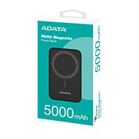 Power Bank ADATA R050, 5000 mAh, Cargador Inalambrico, Soporta 2 Dispositivos, Carga USB-C, Negro