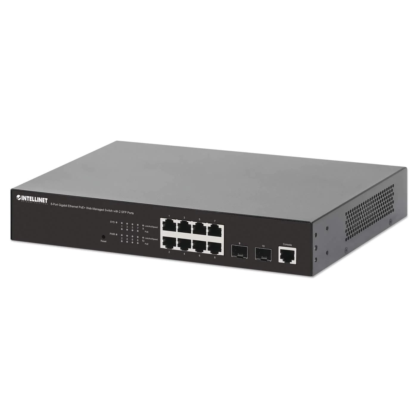Poe switch intellinet gb 8 ptos 30w/pto, 140w, admin +...
