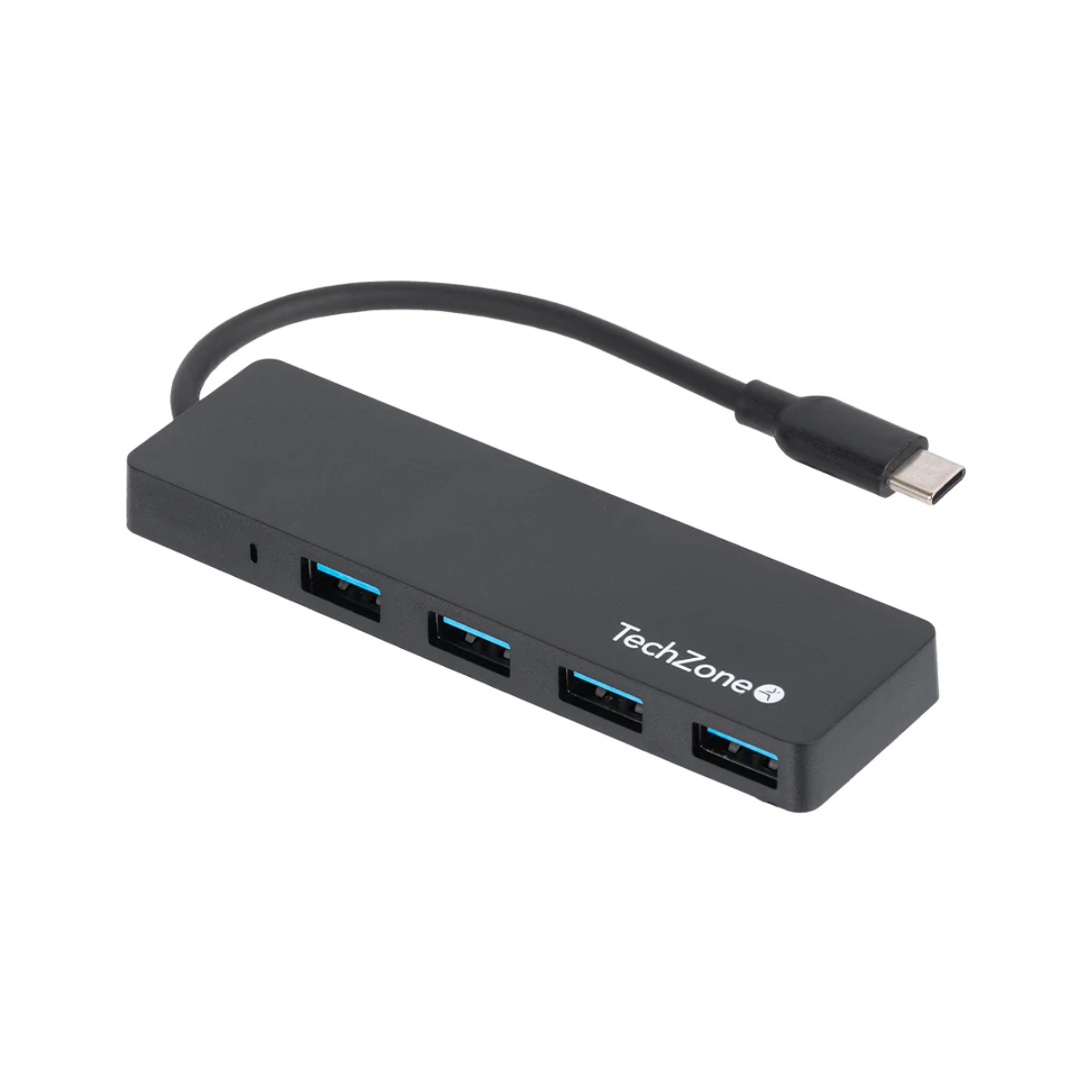 Hub USB-C 3.0 Techzone TZACHB01 4 Puertos En 1 5VCC 1A / 500 mA Color Negro