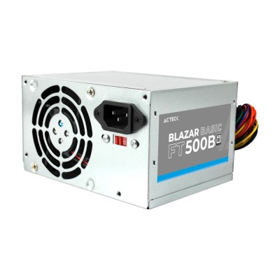 Fuente de Poder Acteck Blazar Basic FT500B, 20+4 pin ATX, 80mm, 500W - 12 piezas