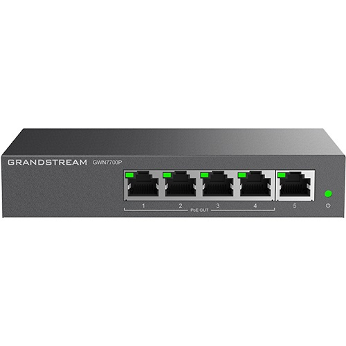 Switch Grandstream Gigabit Ethernet GWN7700P, 5 Puertos 100/1000/10000Mbps (4x PoE), 10 Gbit/s - No Administrable