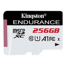 Memoria flash kingston high endurance 256gb microsd clase 1