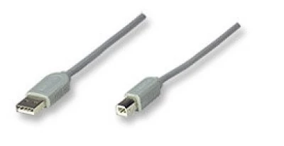 Cable Manhattan USB A Macho - USB B Macho, 3 Metros, (317863) Gris