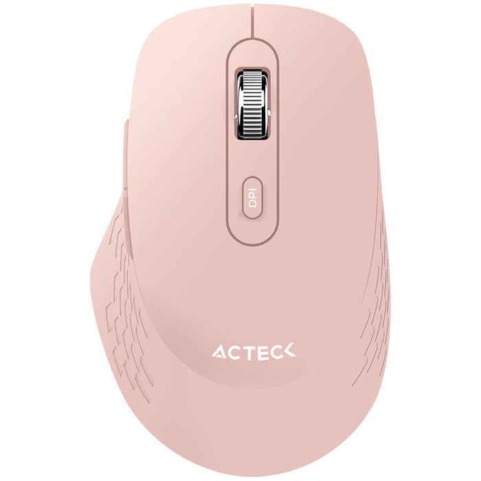 Mouse Inalambrico Acteck Flow MI480 AC-939850, 1600DPI, 6 Botones, 2.4 MHZ, Color Rosa