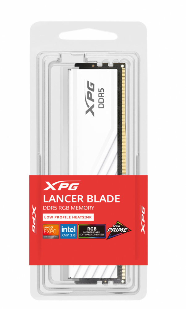 Memoria RAM Adata Lancer Blade DDR5, 6000MHz, 16GB, CL48, XMP/EXPO, Blanco