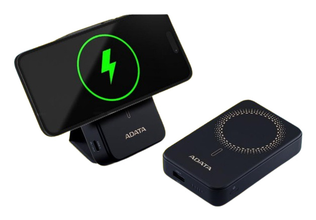 Power Bank ADATA R100, 10000 mAh, Cargador Inalambrico, Carga USB-C, Soporta 3 Dispositivos, Negro