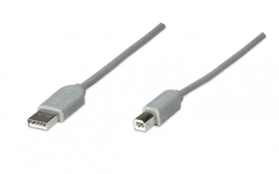 Cable USB 2.0 Manhattan A/B 4.5Mts, gris