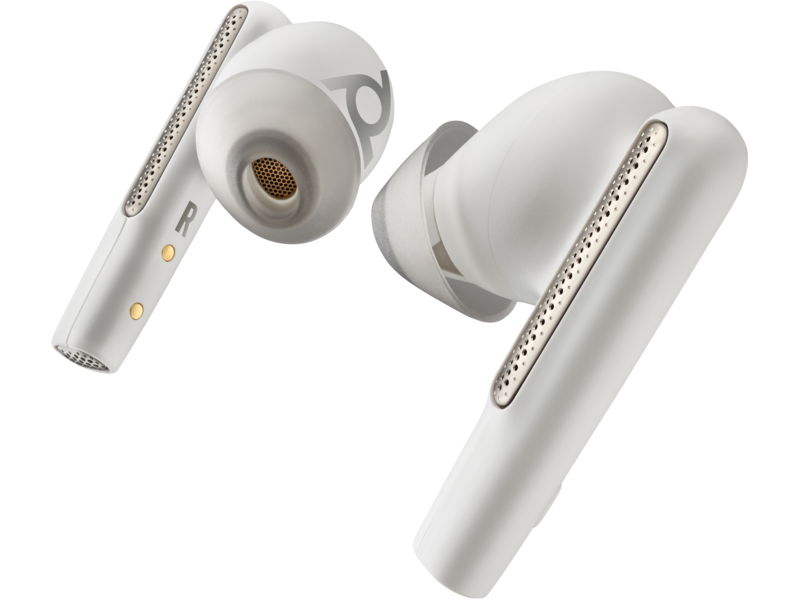 Audífonos Poly Voyager Free 60 UC, blanco arena + adaptador BT700 USB-A + estuche de carga básico (7Y8L3AA)