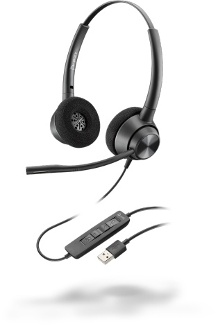 Poly auriculares encorepro 320, alámbrico, usb a, negro