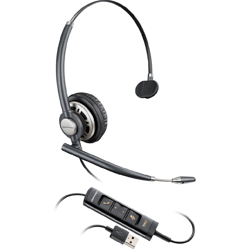 Diadema Poly EncorePro 715 USB-A Monoaural Headset 783N5AA para call center, negro