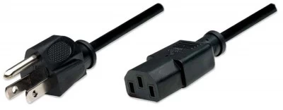 Cable De Corriente Manhattan Nema 5-15 Macho a C13 Macho, 1.8 Metros, Negro