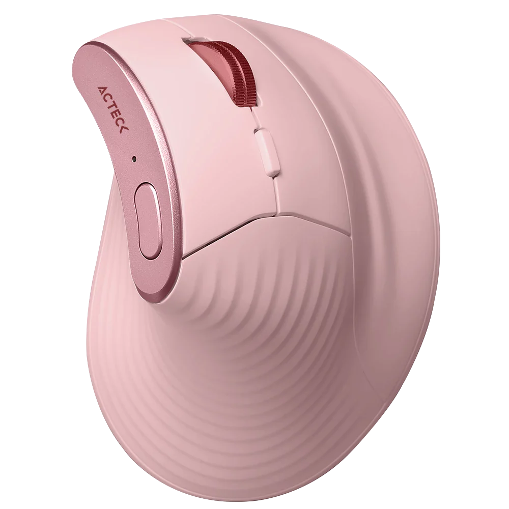 Mouse Vertical Acteck Virtuos Fitt Pro MI770 Ergonomico, Inalambrico, Bluetooth, USB-C, 2400DPI, Rosa