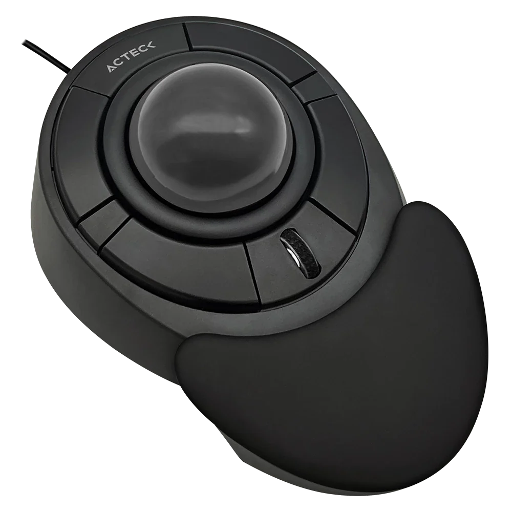 Mouse Ergonomico TrackBall Acteck Virtous ART X MI787, Alambrico, 1600 DPI, Negro